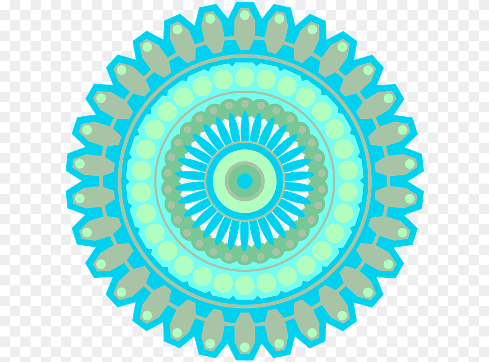 Circle Shape Mandala Pattern Circle Geometric Shapes Pop Century Resort, Turquoise Free Png