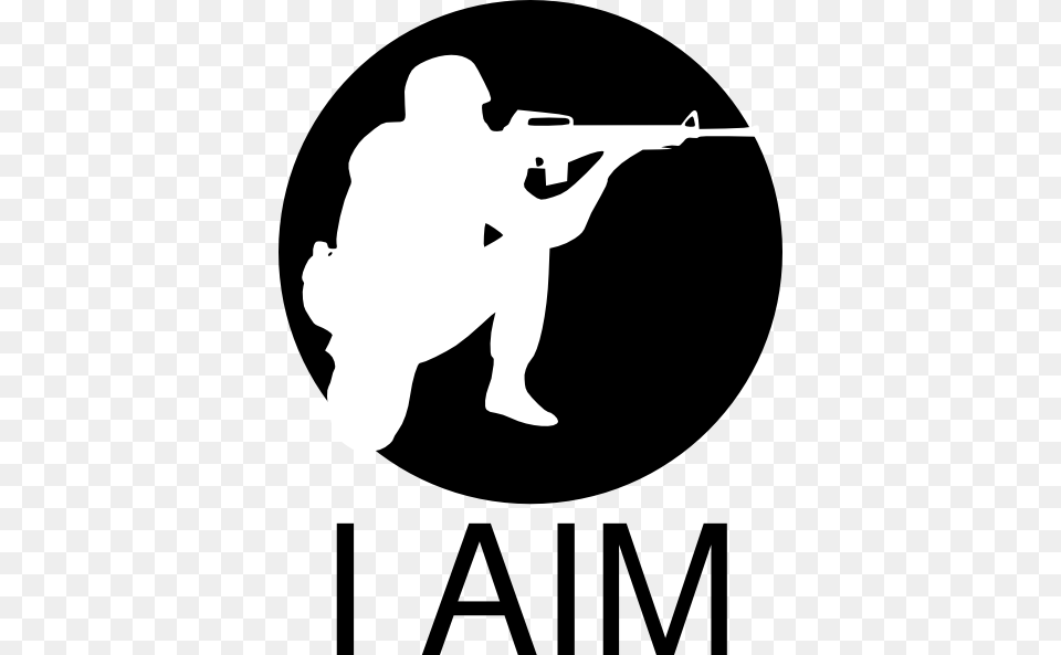 Circle Soldier Aiming Clip Art, Stencil, Firearm, Gun, Rifle Free Png