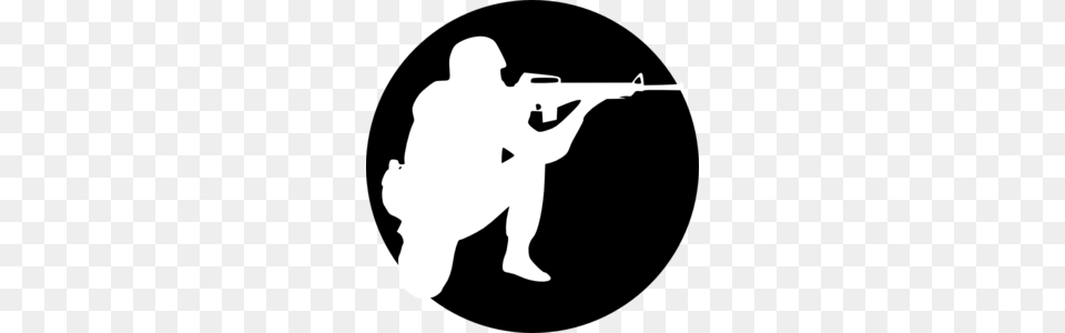 Circle Soldier Aiming Clip Art, Firearm, Gun, Rifle, Stencil Free Transparent Png