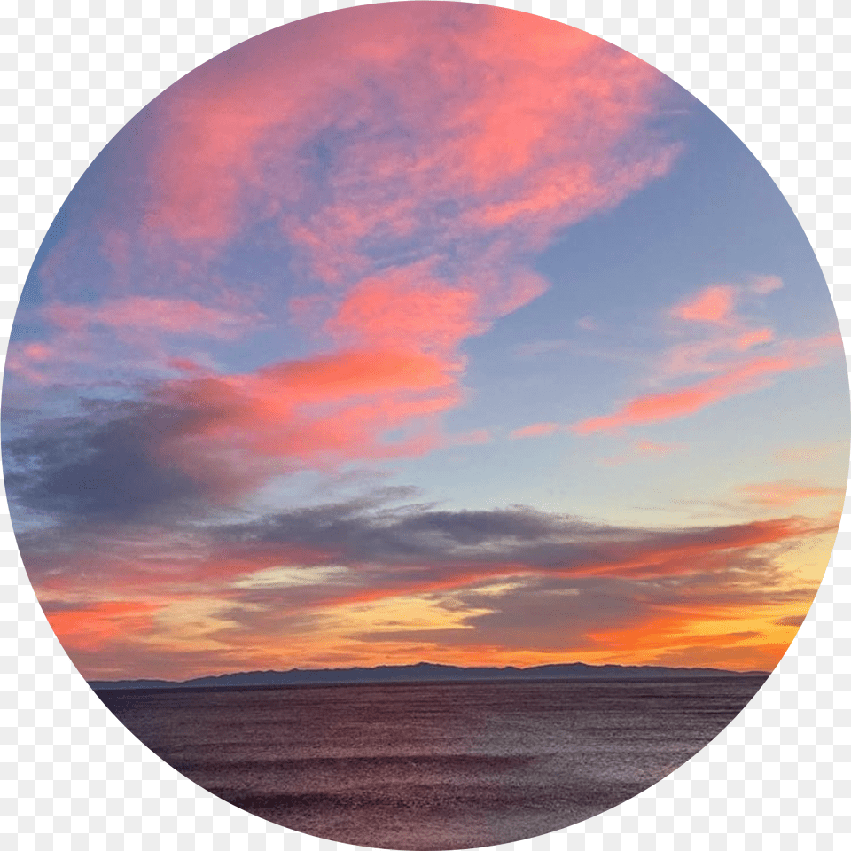 Circle Sunset Sky Sea Sticker Circle Sunset, Nature, Outdoors, Photography, Horizon Png