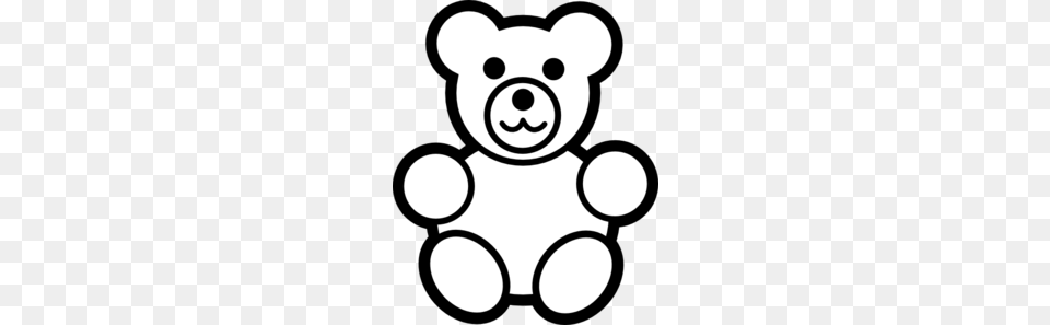 Circle Teddy Bear Black And White Clip Art, Stencil, Teddy Bear, Toy, Nature Png Image