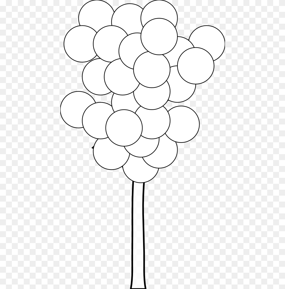 Circle Tree Black White Line Art Coloring Book Colouring Balloon, Food, Fruit, Grapes, Plant Png Image