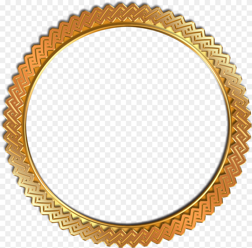 Circle Vintage Photo Frame Golden Round Frame, Oval, Photography, Gold Free Png