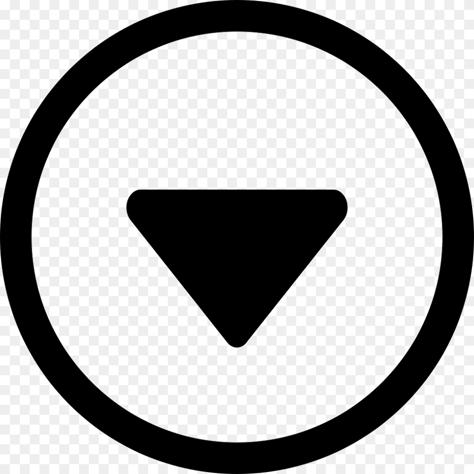 Circle With A Down Arrow Down Steal This Album, Sign, Symbol, Triangle, Road Sign Free Transparent Png