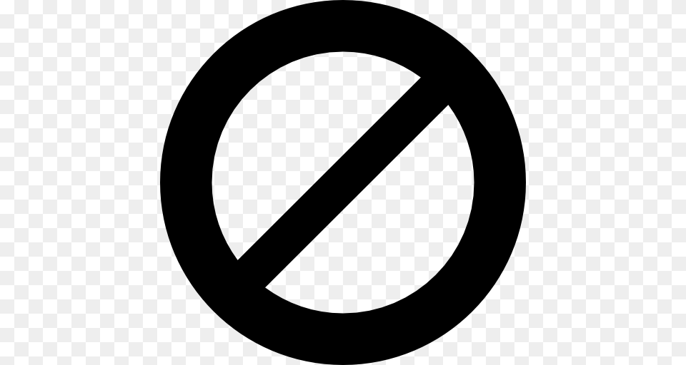 Circle With A Slash Prohibition Symbol, Sign, Road Sign, Disk Free Transparent Png
