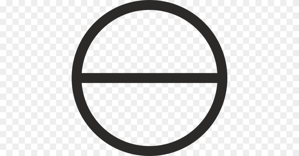 Circle With Horizontal Diameter Sign Vector, Symbol Png Image