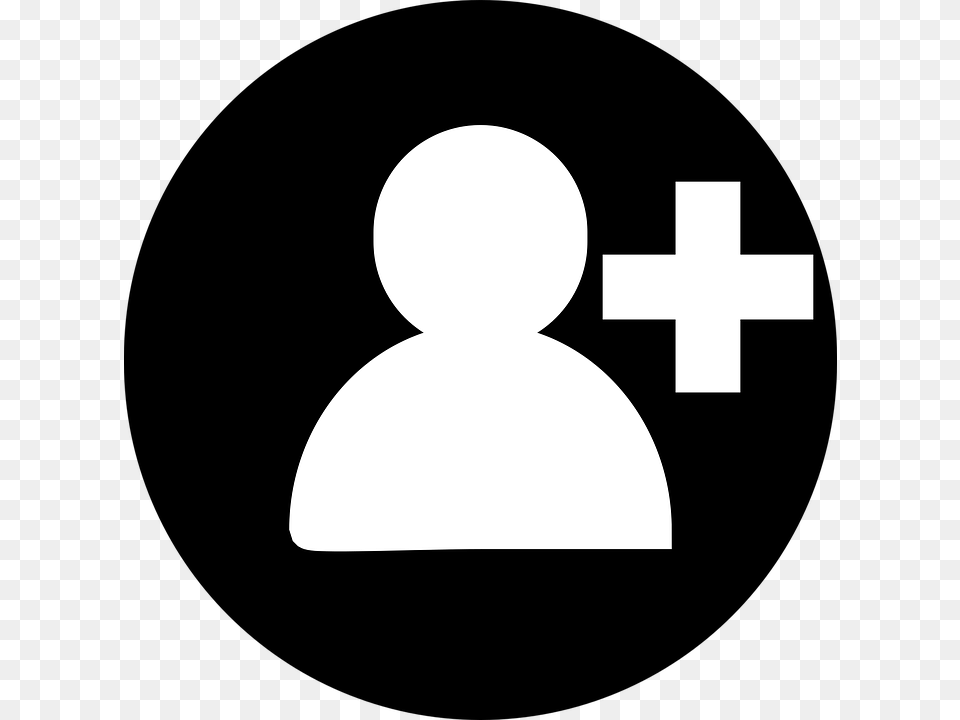 Circleclip Artsymbol Add User Icon Transparent, Cross, Symbol Png Image
