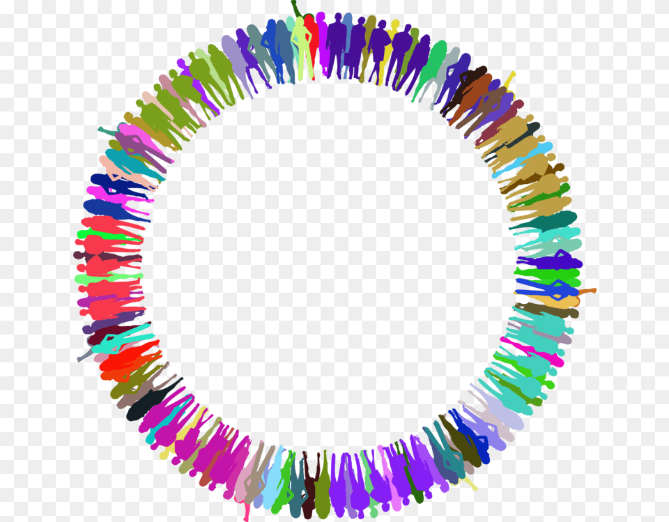 Circlecomputer Iconssilhouette Crowd In Circle, Accessories, Purple, Jewelry, Necklace Free Png Download