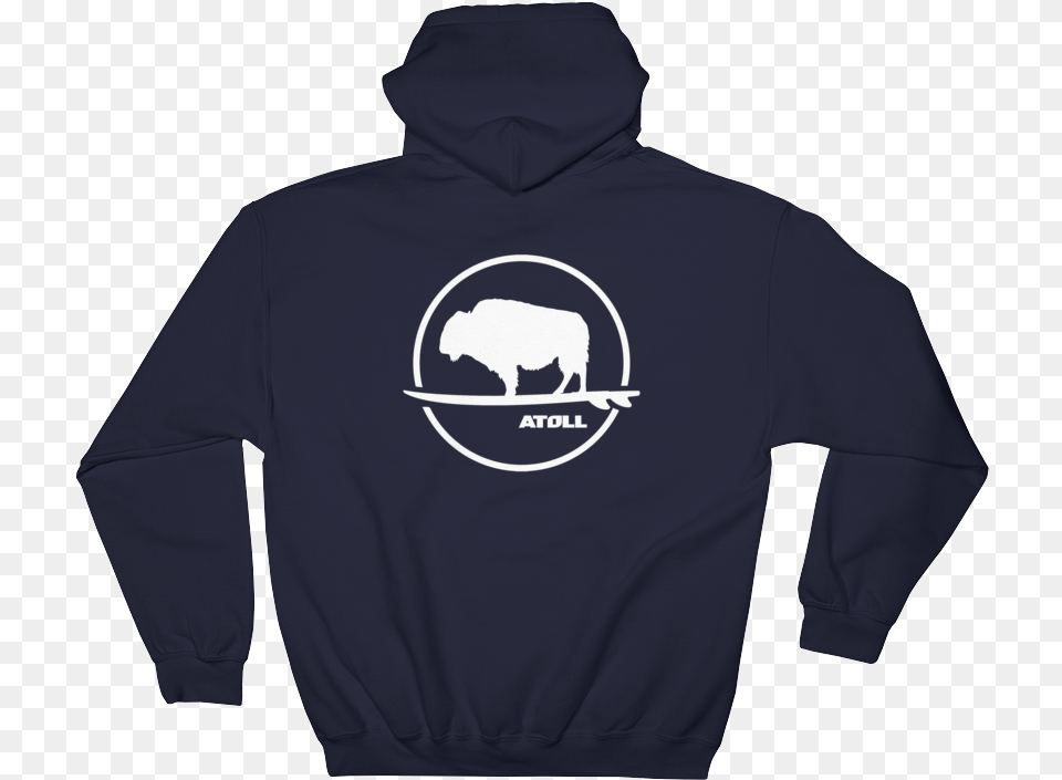 Circled Bison White W Larger Logo Mockup Back Flat Hoodie Black Hd Front, Clothing, Hood, Knitwear, Sweater Free Transparent Png