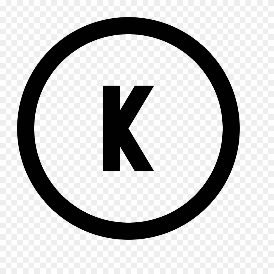 Circled K Icon, Gray Png