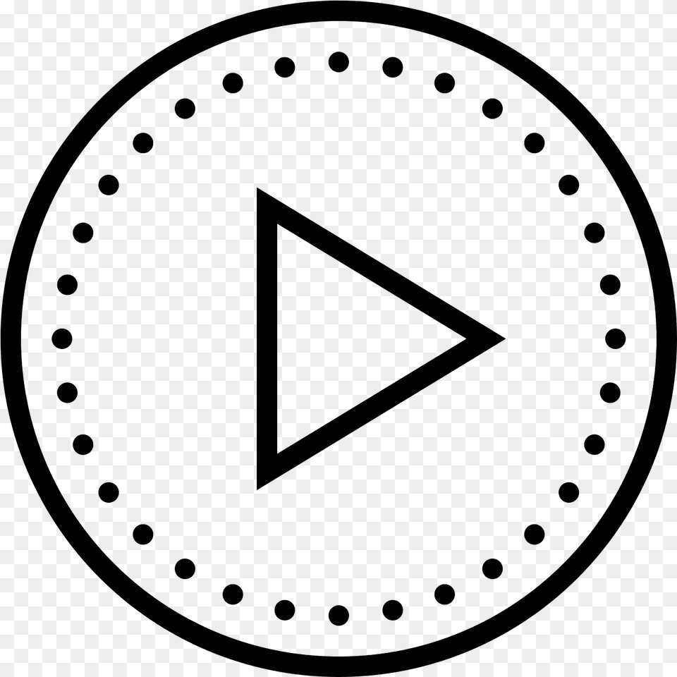 Circled Play Icon Dot Round, Gray Png