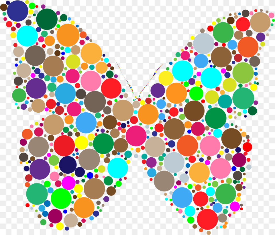 Circles Butterfly Big Butterfly With Circles, Pattern, Art, Graphics, Accessories Png Image