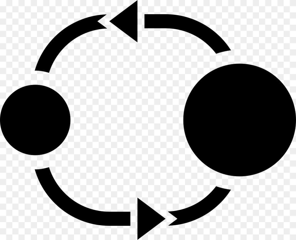 Circles Of Different Size And Connecting Curve Arrows Different Icon, Stencil, Symbol, Electronics Free Png