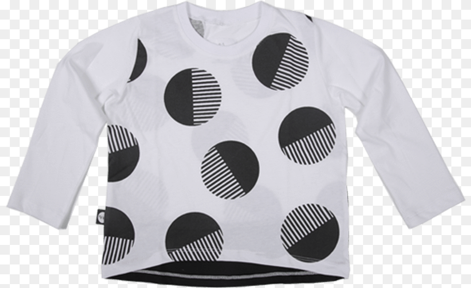 Circles White T Shirt Polka Dot, Clothing, Long Sleeve, Pattern, Sleeve Free Png Download