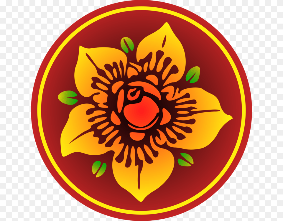 Circlesymbolemblem Sunflower, Dahlia, Flower, Plant, Pattern Free Png Download