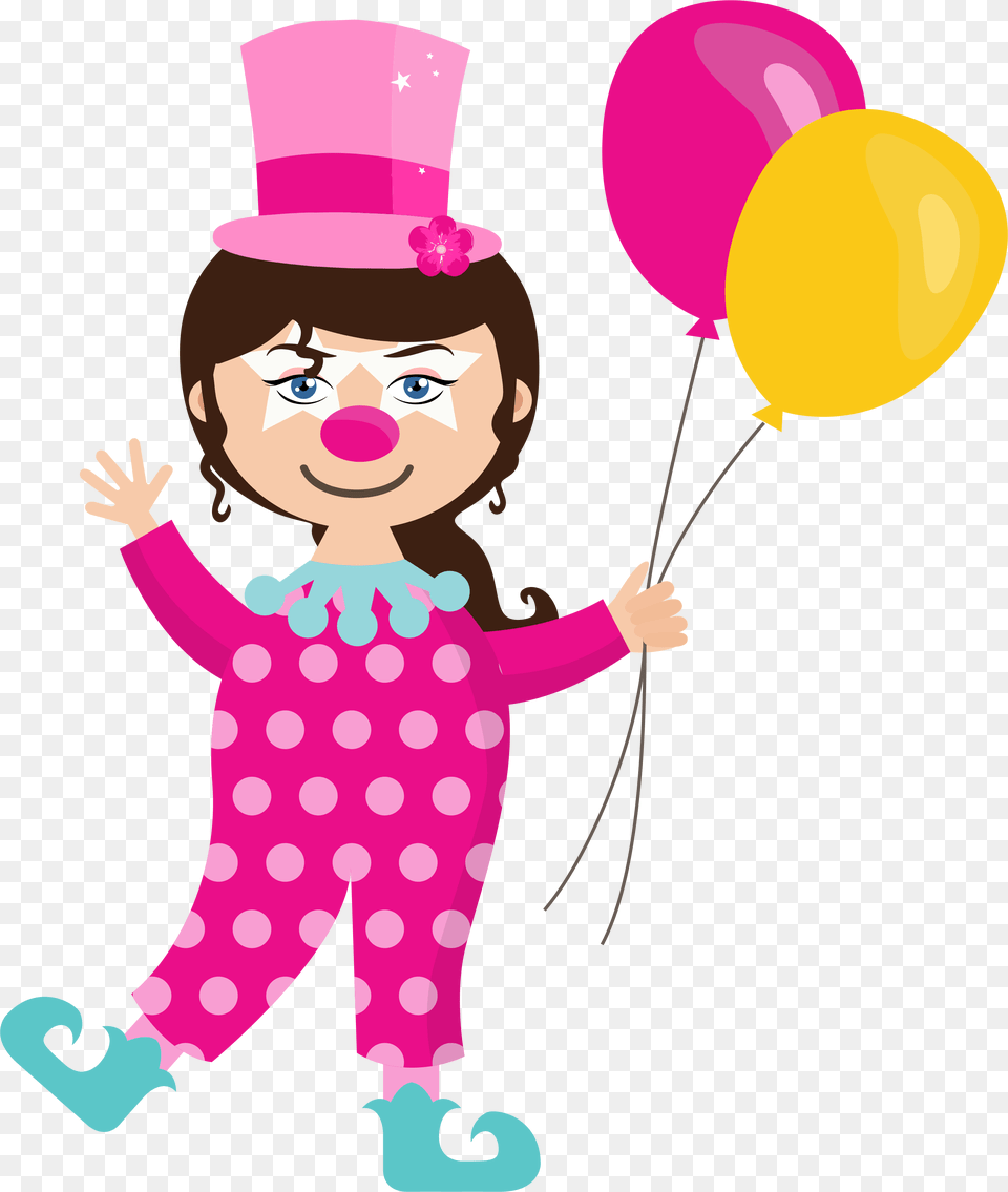 Circo E Parque Clownin, Balloon, Baby, Person, Face Free Png Download