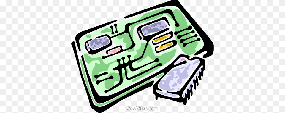 Circuit Board And A Computer Chip Royalty Vector Clip Art, Accessories, Sunglasses, Electronics Png Image