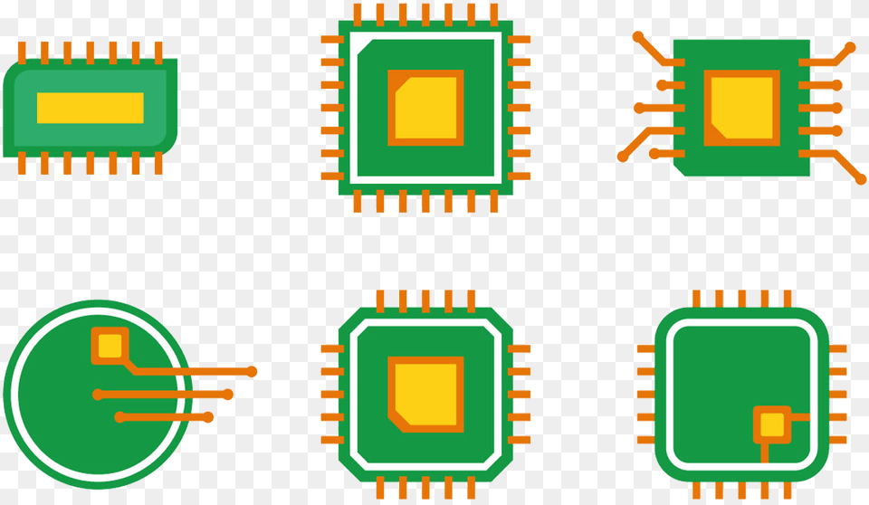 Circuit Cartoon Simple Microchip, Electronics, Hardware, Computer Hardware, Printed Circuit Board Free Transparent Png