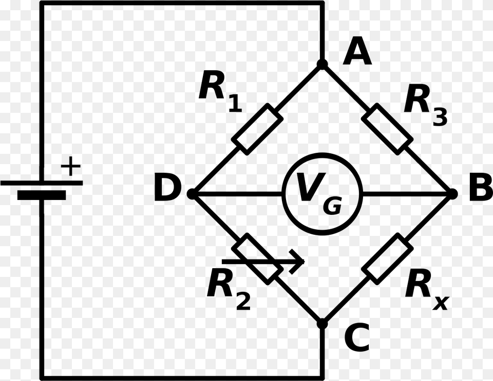 Circuit Diagram Of Wheatstone Bridge, Gray Free Png Download