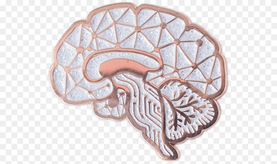 Circuit Sagittal Brain Enamel Pin Illustration, Accessories, Gemstone, Jewelry, Ornament Png Image