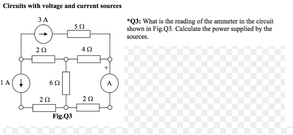 Circuits With Voltage And Current Sources 3 A Q3 Diagram, Circuit Diagram Free Transparent Png