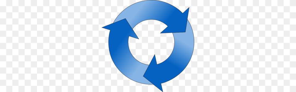 Circular Arrow In Blue Hues, Recycling Symbol, Symbol, Disk Png Image