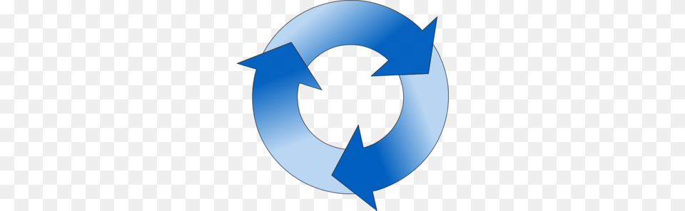 Circular Arrow In Blue Hues, Recycling Symbol, Symbol, Disk Free Transparent Png