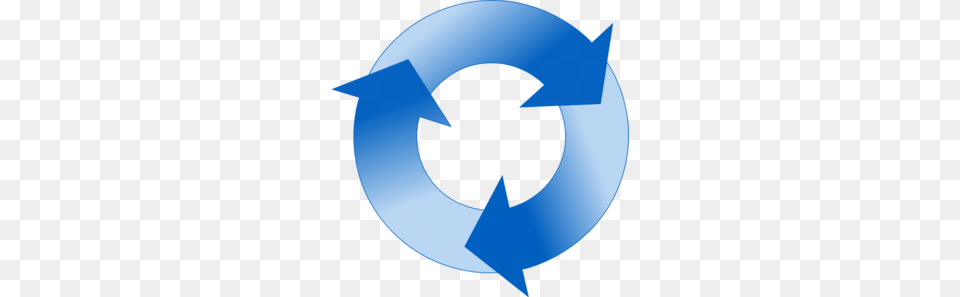 Circular Arrow In Blue Hues Clip Art, Symbol, Recycling Symbol, Disk Png Image