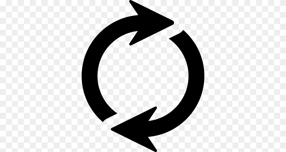 Circular Arrows Icon, Gray Free Png