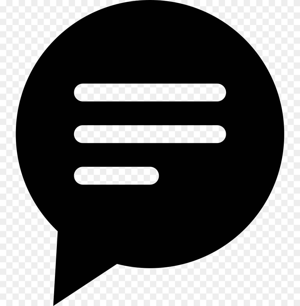 Circular Black Speech Bubble With Text Lines Black Speech Bubble Icon, Cutlery, Fork, Stencil Png