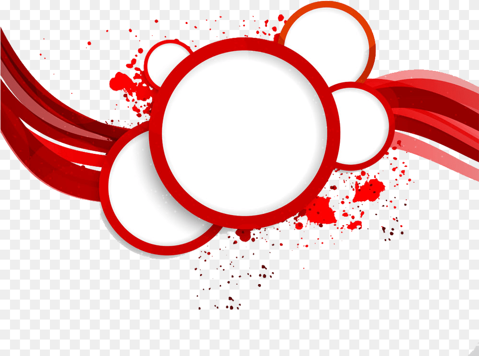 Circular Border Red Abstract Border Free Transparent Png