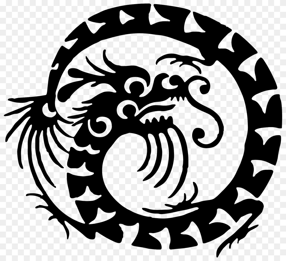 Circular Dragon Tattoo, Emblem, Symbol, Pattern, Animal Free Transparent Png