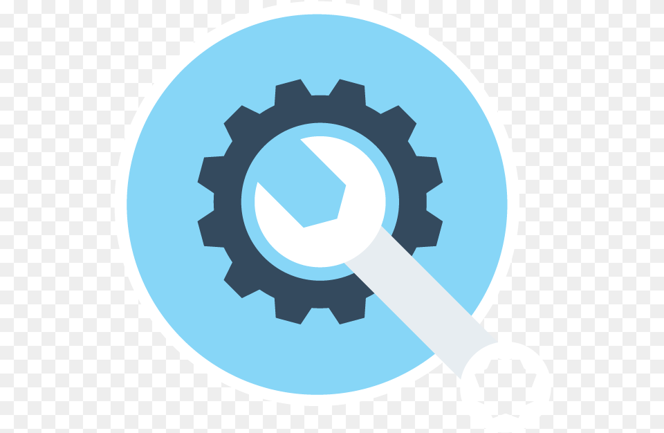 Circular Icon Depicting A Gear And Wrench Portable Network Graphics, Machine Free Png Download