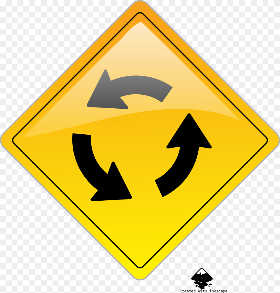 Circular Intersection Warning Clip Arts Examples Of Present Progressive In Italian, Sign, Symbol, Road Sign, Blackboard Free Png Download
