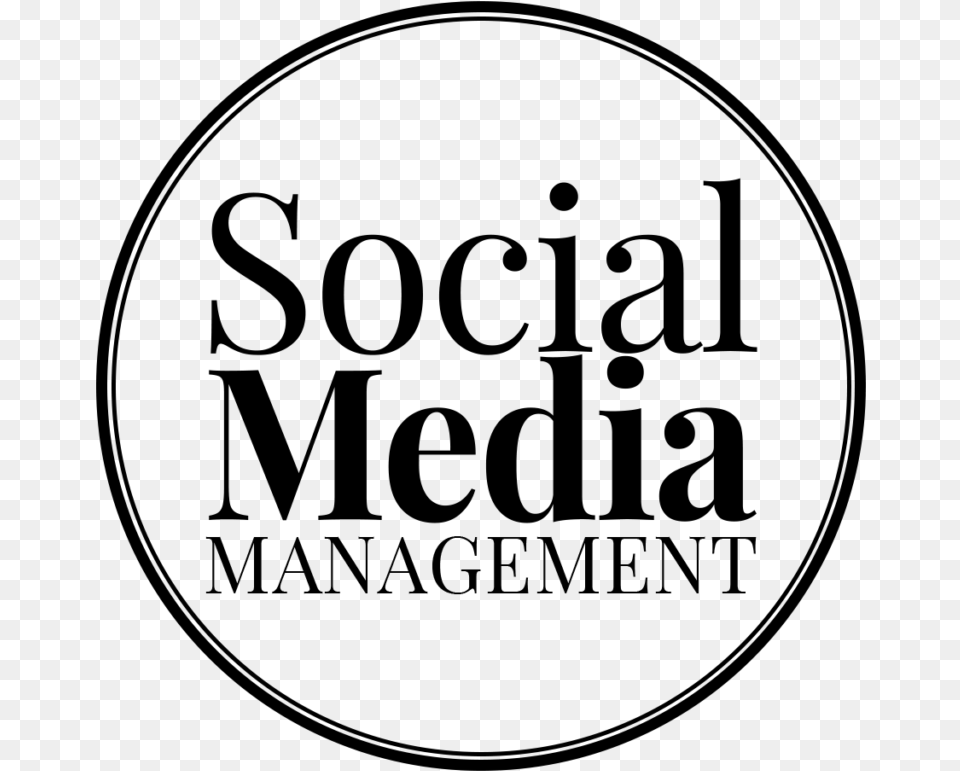 Circular Logo With The Words Social Media Management D Dolgion, Gray Png Image