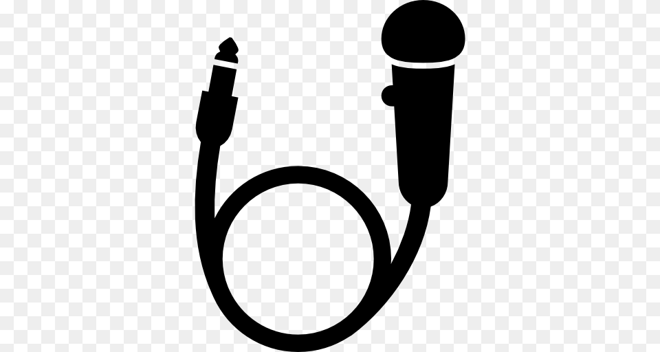 Circular Microphone With Cord And Jack, Electrical Device, Smoke Pipe, Adapter, Electronics Png Image