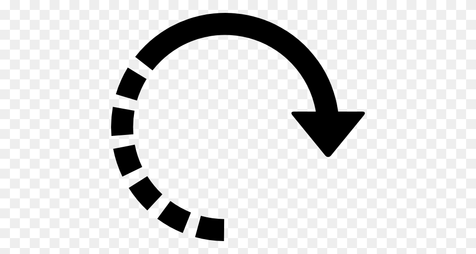 Circular Right Arrow With Half Broken Line, Stencil Free Png Download