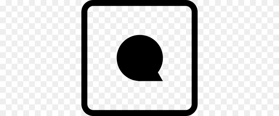 Circular Speech Bubble In Square Button Vector Letter T In A Square, Gray Free Png