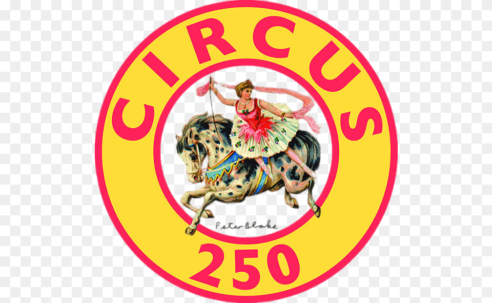 Circus 250 Logo With Horse, Leisure Activities, Person, Animal, Mammal Png Image