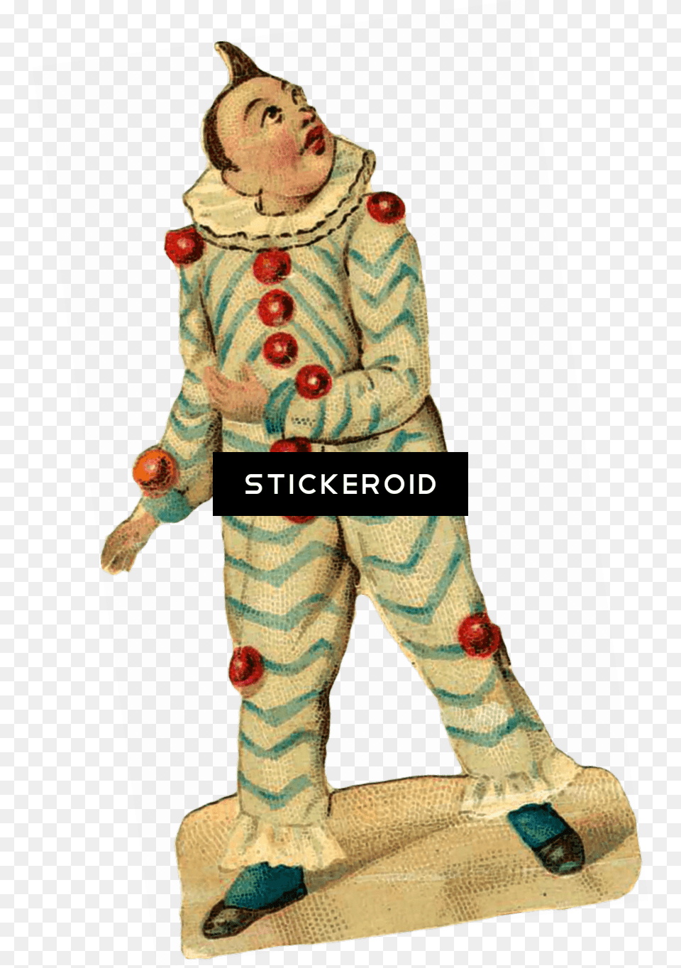 Circus Clown Victorian Cartoon, Figurine, Baby, Person, Face Png Image