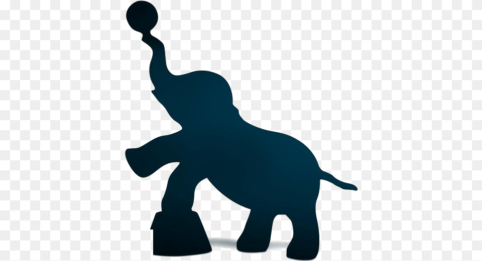 Circus Elephant Transparent Images Silhouette Circus Elephant Vector, Animal, Mammal, Wildlife, Fish Free Png Download