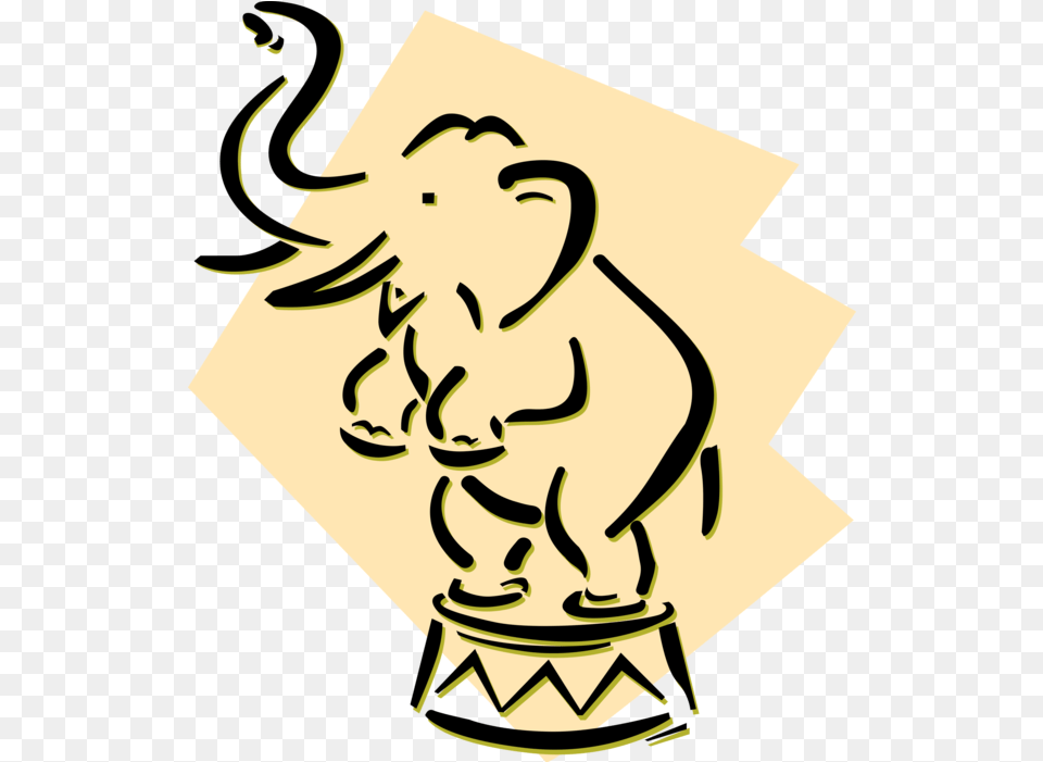 Circus Elephant Vector Image Animal Figure, Light, Person, Stencil, Face Free Transparent Png