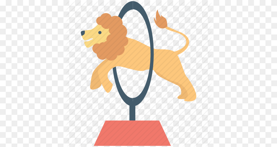 Circus Fire Hoop Hoop Lion Lion Jumping Icon, Face, Head, Person Png Image
