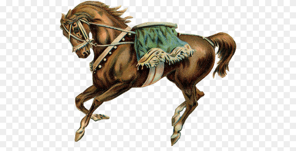 Circus Horse Green Saddle Vintage Carousel Horse, Animal, Mammal Free Png Download