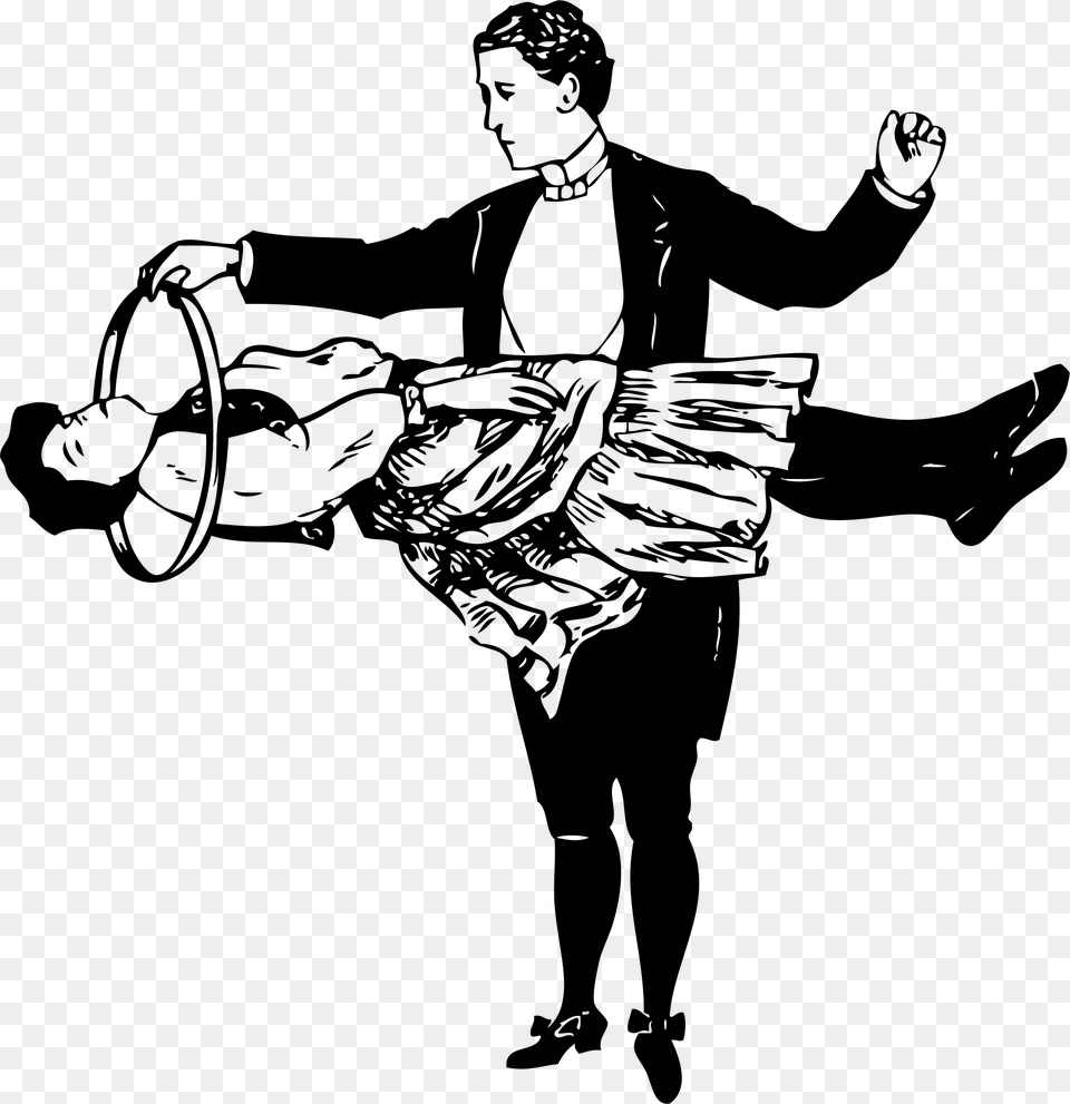 Circus Magician And Lady, Gray Png
