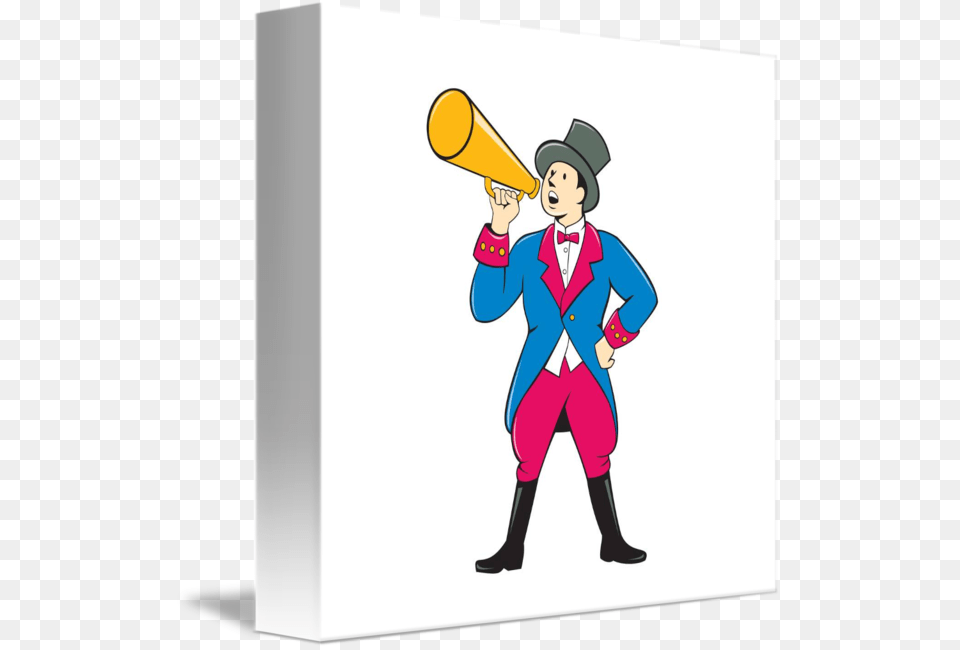 Circus Ringmaster Bullhorn Standing Cartoon, Baby, Person, Face, Head Free Png Download