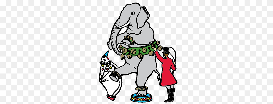 Circus Scene With Elephant, Person, Baby, Animal, Face Png Image