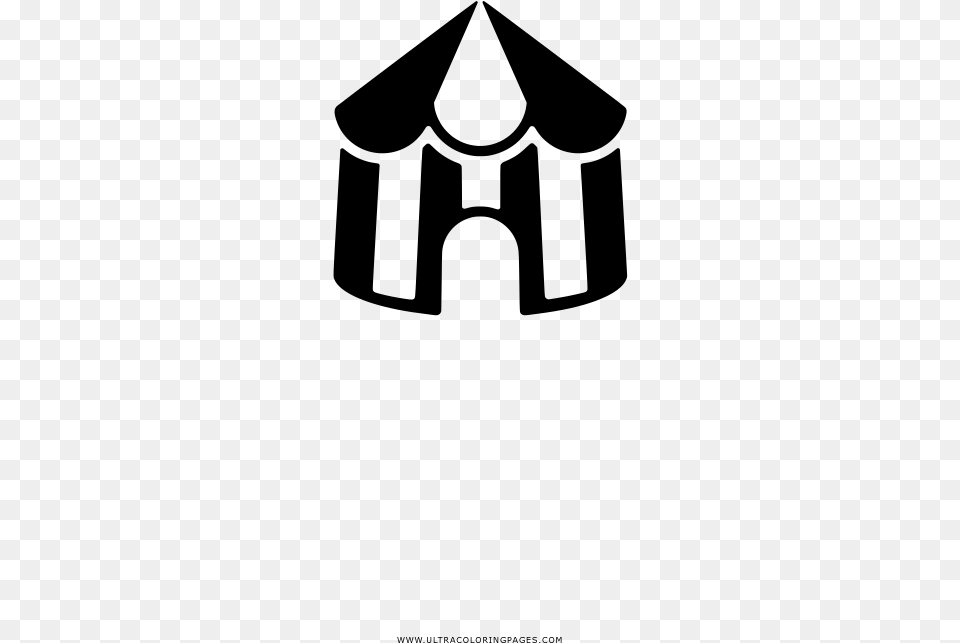 Circus Tent Coloring Page, Gray Free Png