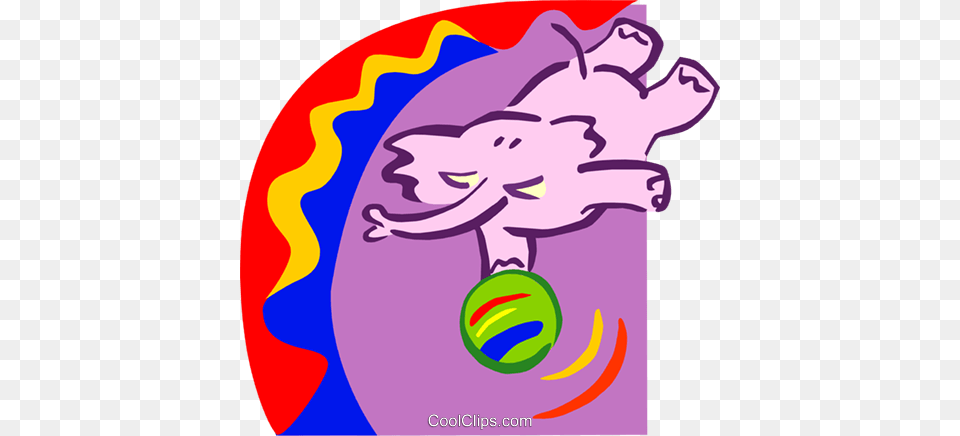 Circuselephant Performing Trick Royalty Vector Clip Art, Advertisement, Graphics, Poster, Baby Free Png