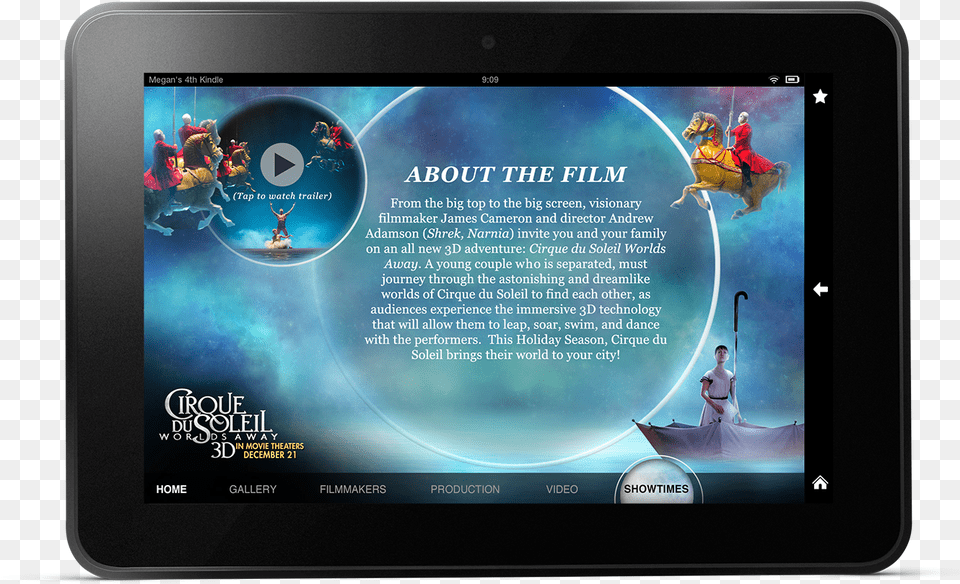 Cirque Du Soleil Landscape Kindle Fire About, Computer, Electronics, Tablet Computer, Person Free Png